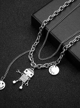 儿童项链嘻哈高级感钛钢不掉色