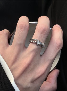 月光星芒戒指男女ins风小众设计