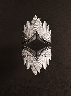 创意天使翅膀戒指男女食指戒个性