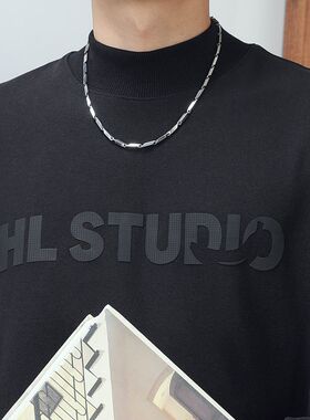 洗澡可戴!项链男款颈链简约钛钢