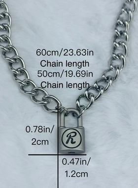 迷你南京锁项链锁粗链男女潮 原版哑光磨砂朋克R锁情侣款定情项链
