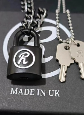 NANA黑色南京锁项链女潮SID原版哑光磨砂朋克莲R锁大号情侣礼物