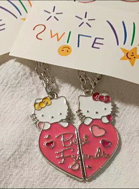 猫咪kt项链小红书同款小众女潮酷辣妹男ins情侣一对学生闺蜜