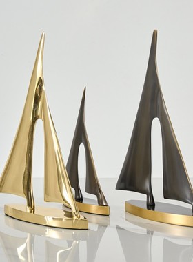 轻奢一帆风顺帆船摆件办公室桌面装饰品酒L柜书房家居饰品乔迁礼