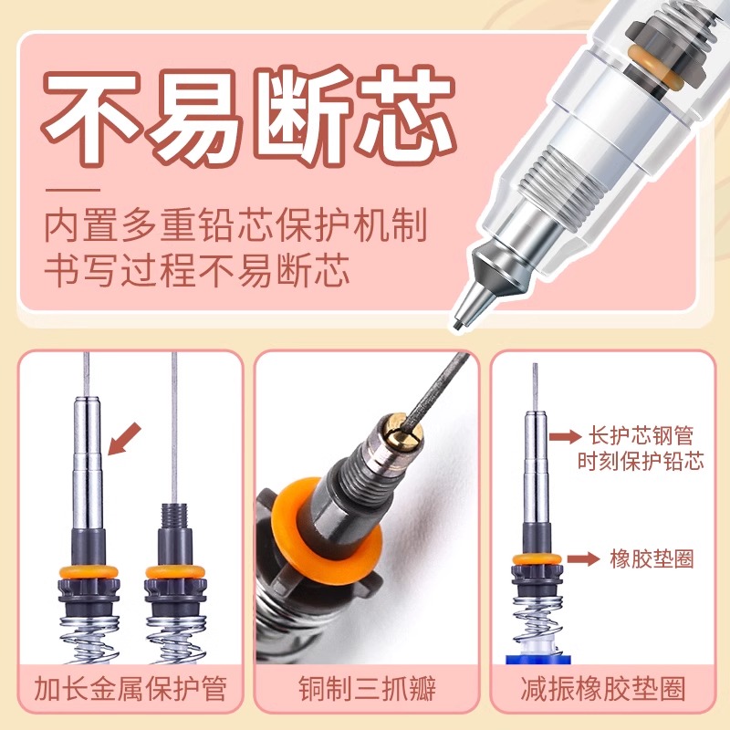 日本zebra斑马自动铅笔诞生花限定款MA85花朵高颜值delguard不易断芯低重心活动铅笔学生自动笔0.5mm旗舰店-图1