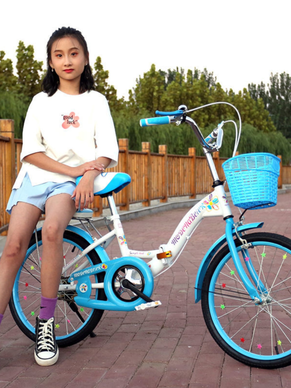 折叠自行车儿童891012岁男女孩中大童小学生单车18202224寸 - 图1