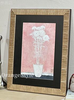 桔子格调《菊》常白玉粉现色蓝色花静物新中式后卉代新款挂定做