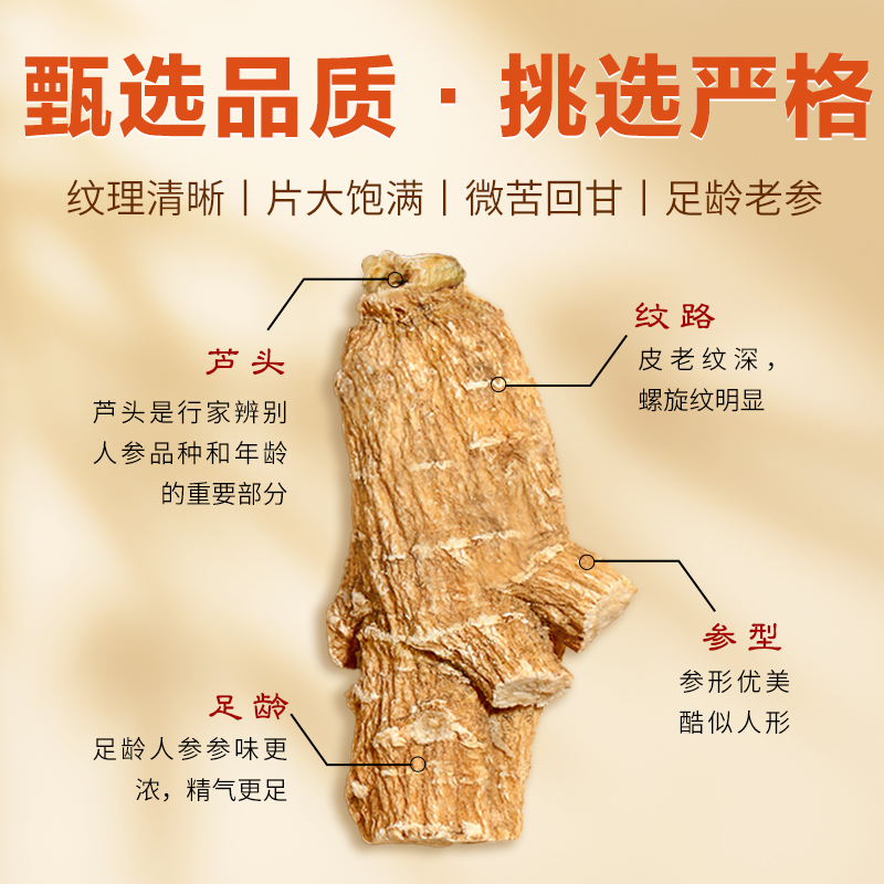 华韩庄高居丽加拿大进口西洋参100克人参片花旗参含片泡水蓝金罐