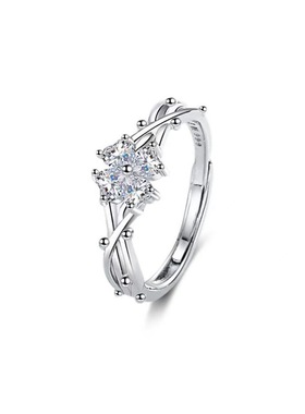 荆棘四叶草情侣戒指小众设计感时尚镂空交织不规则百搭对戒婚戒