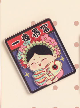 创意唐小圆亚克力冰箱贴旅游文创家居装饰磁性贴个性磁力贴吸铁石