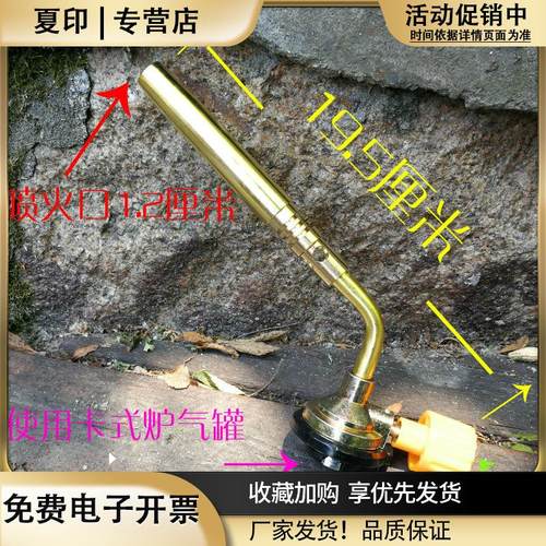 卡式液化气喷火枪抢喷灯点火枪焊枪头点碳家用烧猪毛全铜伙冷风 - 图1