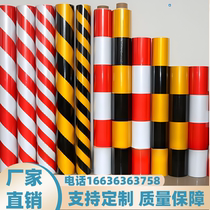 Gansu Red And White Black Yellow Road Pile Reflective Film With Warning Column Reflective Sticker Traffic Safety Pillar Utility Pole Reflective Film