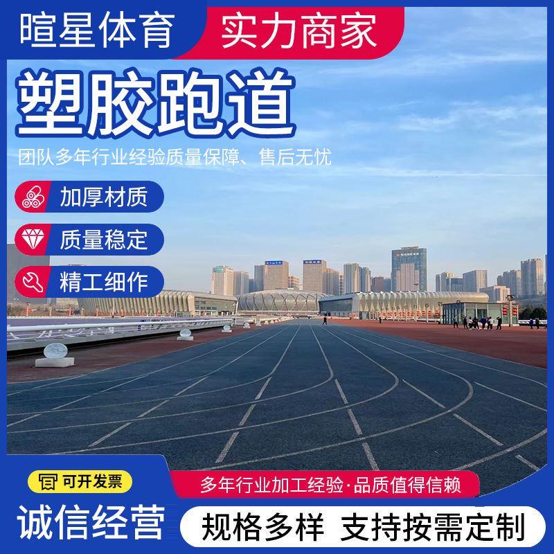 学校操场epdm透气型塑胶跑道全塑型混合型预制型新国标塑胶跑道-图1