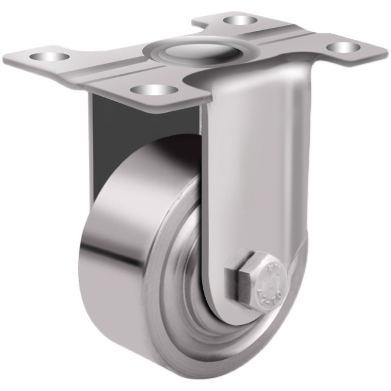 中型3寸实心不锈钢脚轮耐磨耐y用4寸全不锈钢轮承重强5寸万向轮 - 图3