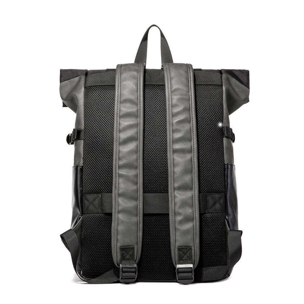 新款时尚灰色双肩包日系背袋韩版男包休闲复古背包电脑包书包潮-图2