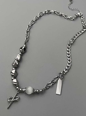 镶钻环绕星芒项链女轻奢小众设计