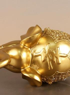 招财大象一对摆件风水象吉象客厅酒柜软装饰品办公室乔迁开 业礼