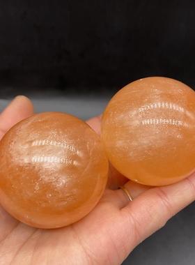 天然摩洛哥精品透石膏球办公桌面摆件把玩健身球6/8/10公分水晶球