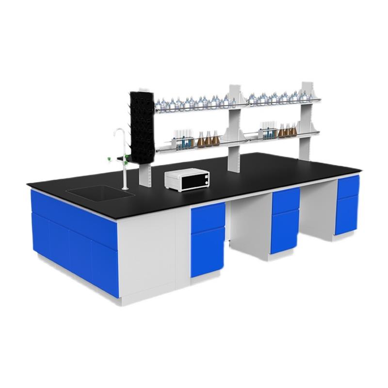 实验室工作台全钢实验台化验室操作台试验边台钢木中央台通风橱柜