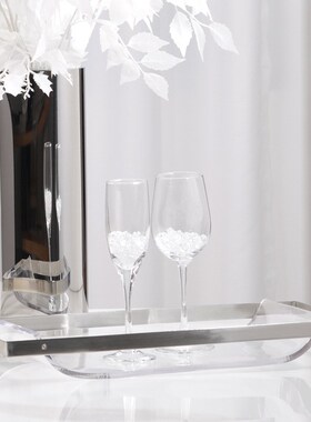 现代轻奢亚克力透明托盘长方形B收纳盘样板间餐厅客厅家居装饰品