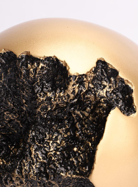 现代简约抽象雕塑古铜o色几何球摆件样板房售楼处书房客厅软装饰