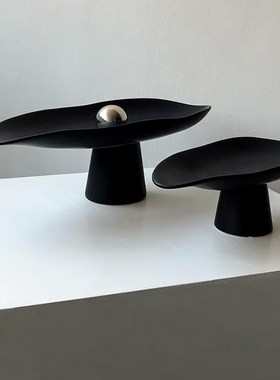 意式简约餐桌高脚n果盘摆件软装售楼处家居客厅茶几收纳托盘