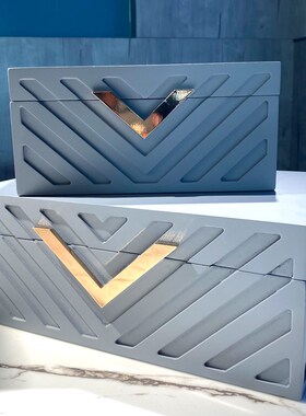 轻奢首饰盒摆件衣帽间装饰品w家具创意高端软床头柜装收纳盒子摆