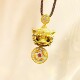 Traditional gold-plated silver red diamond Pixiu pendant