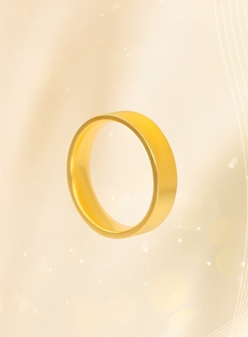 金包银古法传承磨砂平底戒指