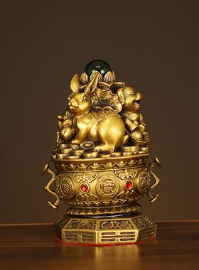 生肖蛇鸡a牛吉祥摆设黄铜巳酉丑三合护岁贵人三合金局家居饰品摆