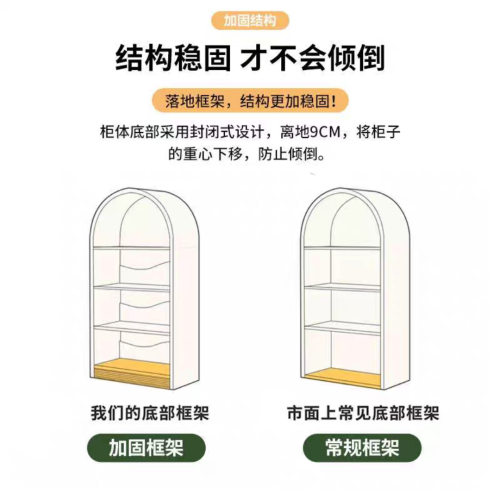 奶油风储蓄柜办公室简约烤漆落地展示柜办公文件柜家用现代落地柜 - 图3