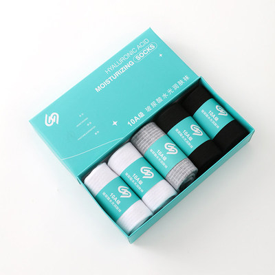 【中筒情侣款】10A抗菌玻尿酸水光润肤袜秋冬防臭香薰棉袜5双装