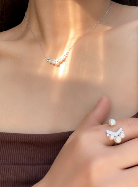 尚美铂爵18K金水滴女V形锁骨链