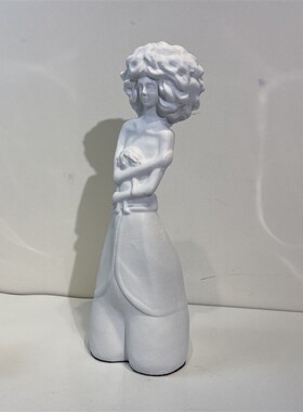 北欧现代树e脂石膏摆件装饰品工艺品创意少女雕像客厅样板间摆设