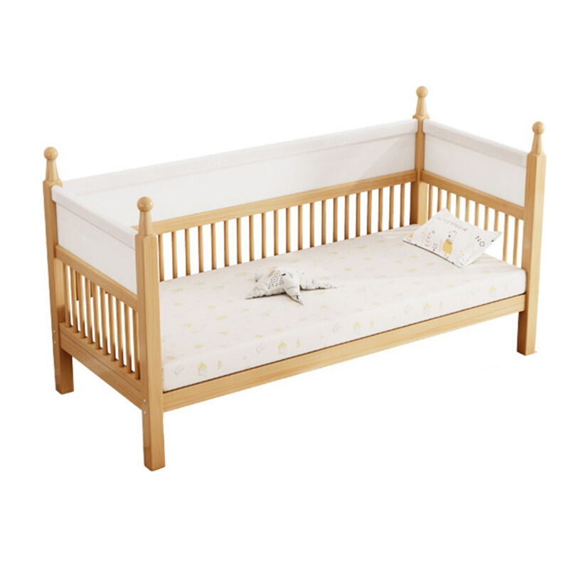 婴儿拼接床加宽床边床带护栏实木儿童床男孩宝宝小床拼接大床神器