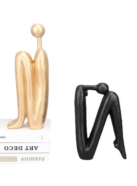 轻奢圆头人低头人时光人摆件酒店C样板房家居客厅玄关送礼装饰品