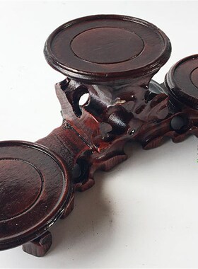 圆形茶杯垫木质紫砂壶s实木奇石摆件底座木托博古架中高弧形