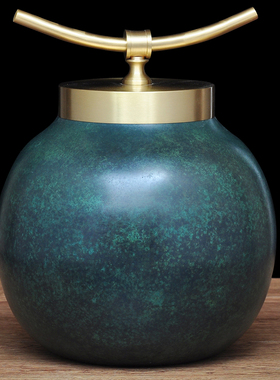 彩铜缸特大号茶叶罐密封r罐一斤家用存茶罐大容量储茶罐招财工艺