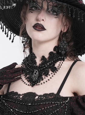 EVALAYD哥特带珠贴花链条项链