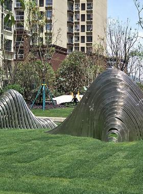 定制大型不锈钢假山模型抽象绿地园林景K观小品户外雕塑公园摆件