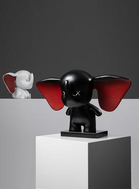 现代小飞象摆件 客厅电视柜装饰摆设轻奢卡通家居饰品 样板间软装