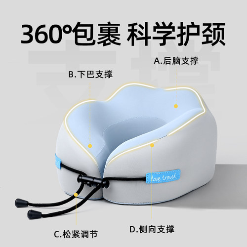 儿童U型枕旅行便携颈枕记忆棉车用宝宝出行高铁飞机睡觉护颈靠枕 - 图1