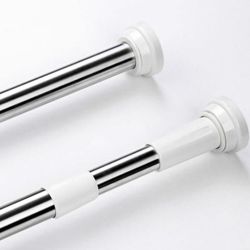 配件强力阳台架杆打孔升级卫生间黑色浴帘杆伸缩加固置物衣架杆子 - 图1