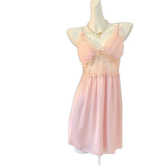 性感吊带睡裙睡袍两件套带胸垫蕾丝纯欲风女士家居服冰丝睡裙女夏,淘宝优惠券,粉丝福利购,淘宝优惠卷