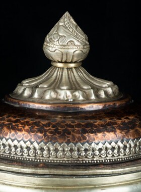 藏式复古收纳盒储物盒糌粑盒糖果盒米盒P纯铜客厅装饰摆件