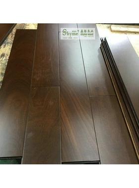 森怡二翅豆紫檀色实木地板龙凤檀原木檀木地直销耐磨