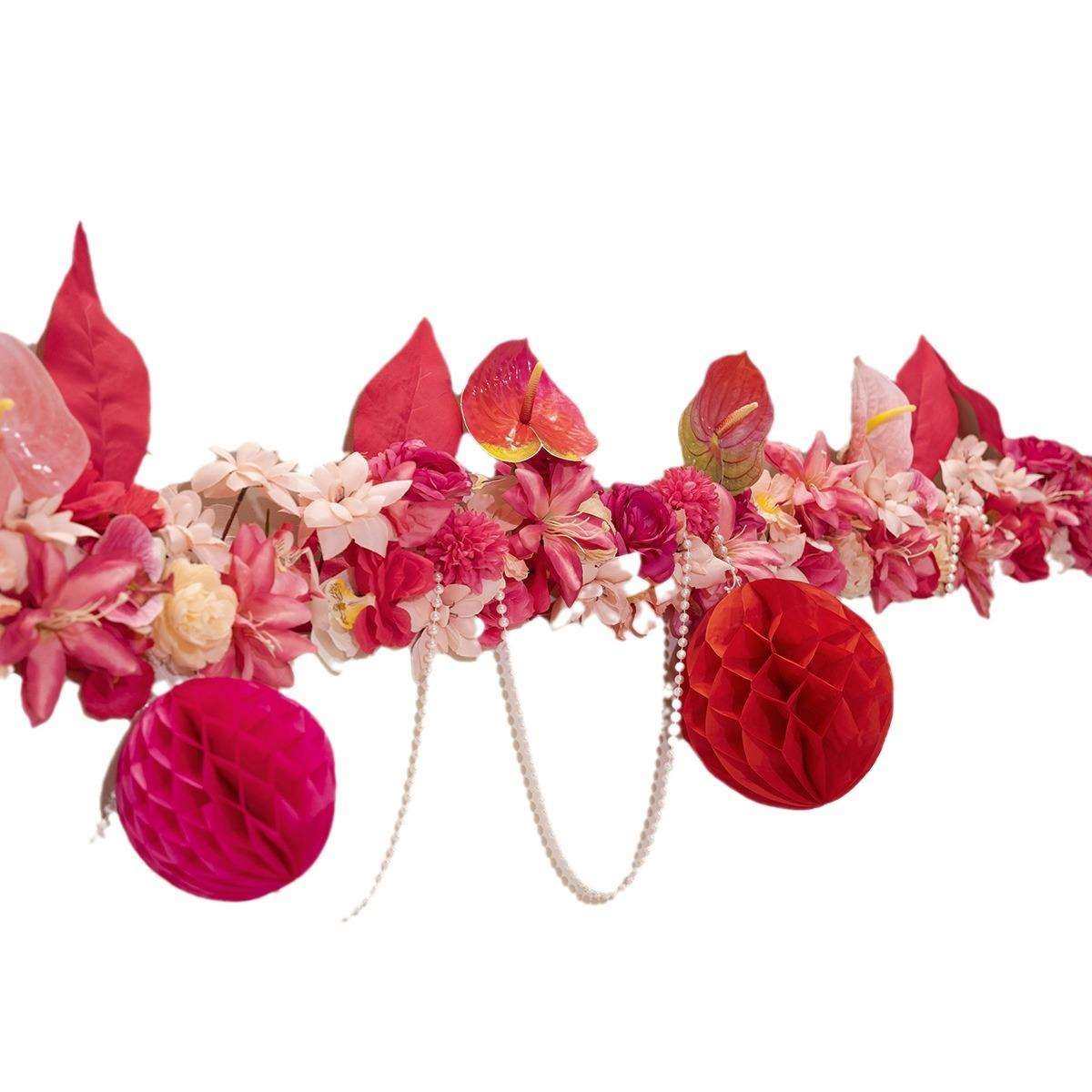 婚房桌面装饰花艺床头花订婚花排仿真花红色粉色布置结婚摆件假花,淘宝优惠券,粉丝福利购,淘宝优惠卷