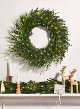 圣诞花环圣诞藤条装饰热销欧美室内挂饰松柏树冬季