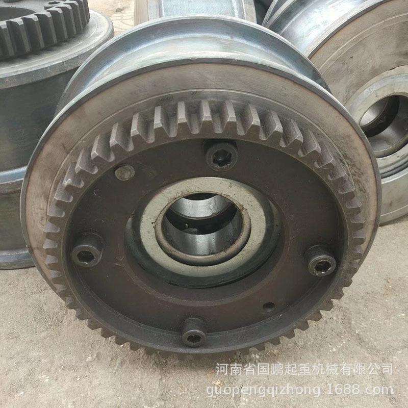现货平面凹面齿圈300LD轮单梁大车行走轮端梁地梁主动被动驱动轮 - 图0