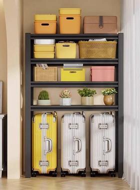 家用货架置物架阳台一体靠墙落地多层厨房收纳架行李箱储物架铁架